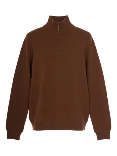 Alpha Studio Cashmere Sweater In Brown