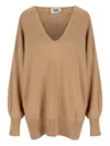 Alpha Studio Cashmere V-neck Sweater In Neutral