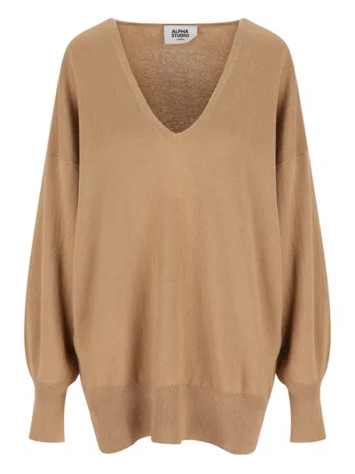 ALPHA STUDIO CASHMERE V-NECK SWEATER