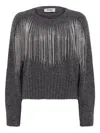 Alpha Studio Chain-embellished Sweater In Gray