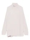 Alpha Studio High Neck Asymmetrical Zip Sweater In Neutral