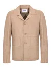 Alpha Studio Suede Leather Jacket In Brown