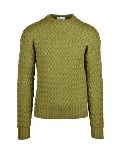 Alpha Studio Chunky Cable Knit Sweater In Pistachio Green