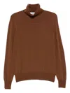 Alpha Studio Classic Merino Wool Turtleneck Sweater In Brown