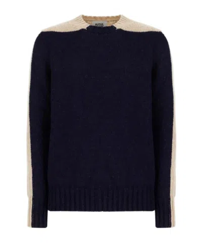 Alpha Studio Color-block Sweater In Black