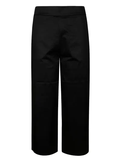 Alpha Studio Cotton-blend Trousers In Black