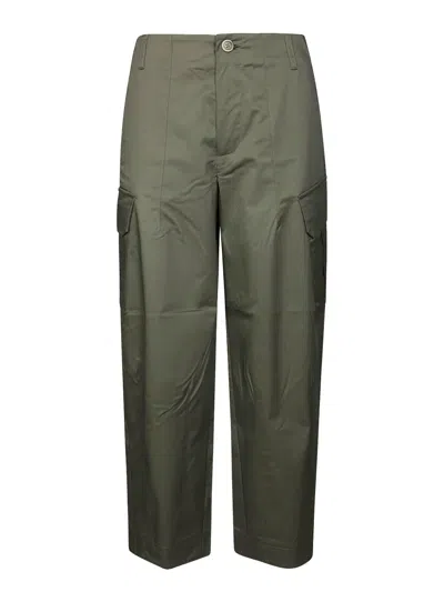 Alpha Studio Cotton-blend Trousers In Green