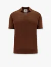 Alpha Studio Cotton Crepe Polo Shirt