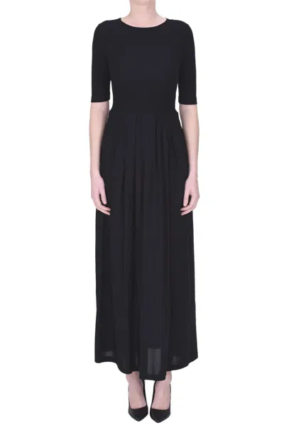 Alpha Studio Cotton Long Dress In Black