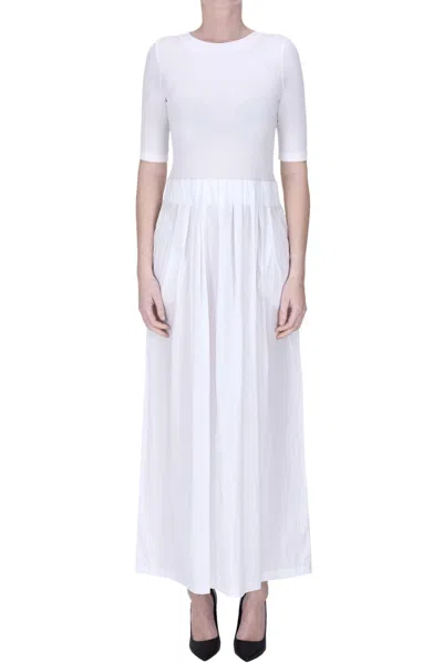 Alpha Studio Cotton Long Dress In Ivory