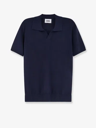 Alpha Studio Short-sleeve V-neck T-shirt In Blue