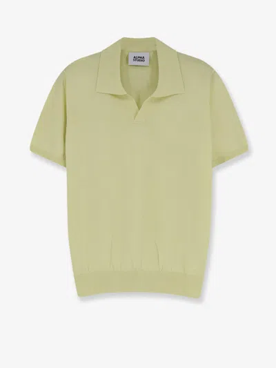 Alpha Studio Cotton Polo Shirt In Yellow