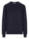 Alpha Studio Crew-neck Cashmere Sweater In Blue