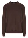 Alpha Studio Crew-neck Cashmere Sweater In Brown