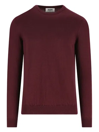 Alpha Studio Crew-neck Cashmere Sweater In Red