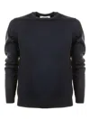 Alpha Studio Crew-neck Long-sleeve Sweater In Blue