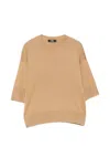 Alpha Studio Crew Neck Sweater In Brown