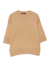 Alpha Studio Crew Neck Sweater In Beige
