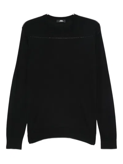 Alpha Studio Crew-neck Sweater In Black