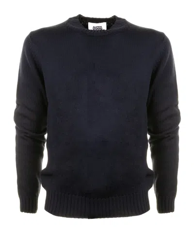 Alpha Studio Crew Neck Sweater In Black