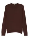 Alpha Studio Crew-neck Sweater In Burgundy