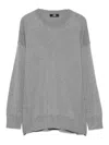 Alpha Studio Crew Neck Sweater In Grey