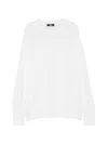 Alpha Studio Button-cuff Long-sleeve Sweater In White