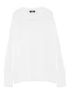 Alpha Studio Crew Neck Sweater In White