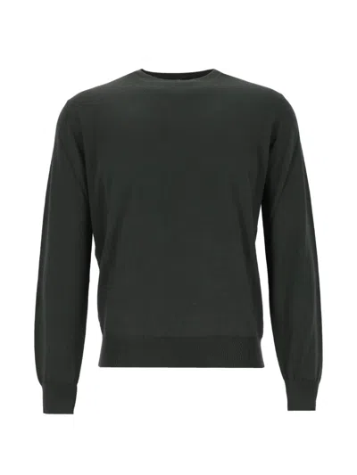 Alpha Studio Crew-neck Merino Wool Sweater In Gray