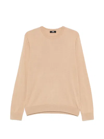 Alpha Studio Crew-neck Sweater In Brown