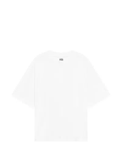 Alpha Studio Crew-neck T-shirt In White