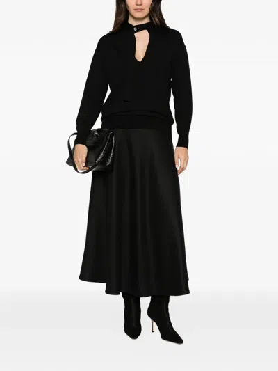 Alpha Studio Cut-out Sweater In Black