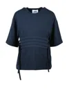 Alpha Studio Dark Blue Cotton Elastane T-shirt In Black