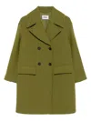Alpha Studio Double-breasted Coat In Green