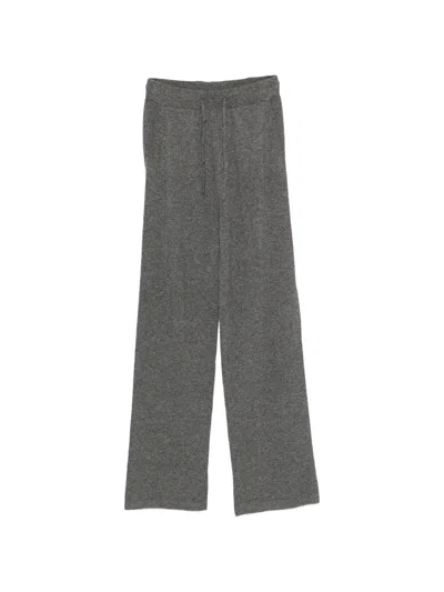 Alpha Studio Drawstring Wide-leg Trousers In Gray