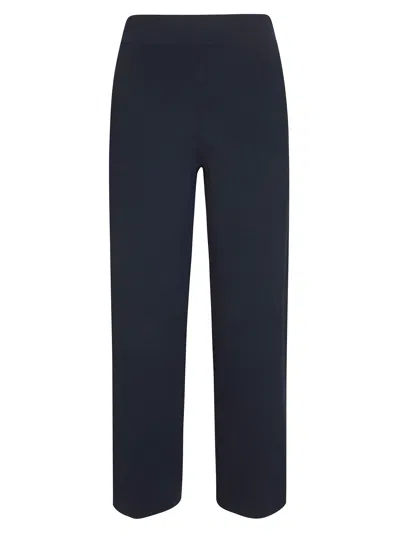Alpha Studio Viscose Blend High Waist Cropped Pants In Black