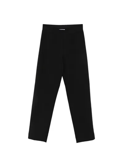 Alpha Studio Elasticated-waistband Trousers In Black