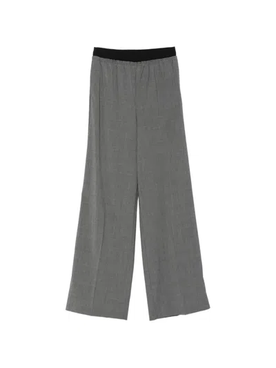 Alpha Studio Elasticated-waistband Trousers In Gray