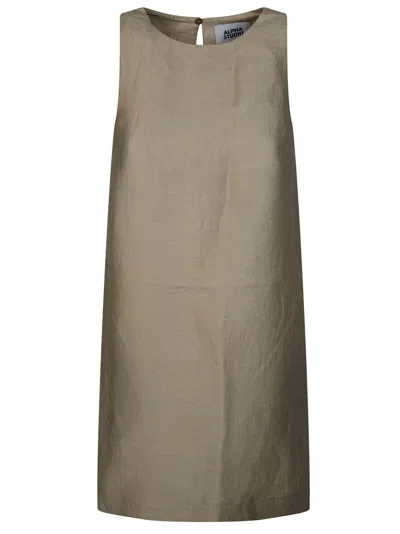 Alpha Studio Elegant Linen Viscose Suit With Sleeves In Brown