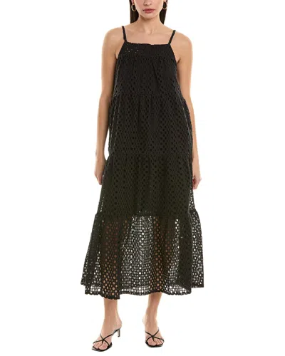 Alpha Studio Eyelet Maxi Dress In Black