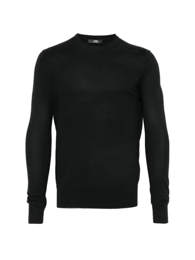 Alpha Studio Fine-knit Sweater In Black