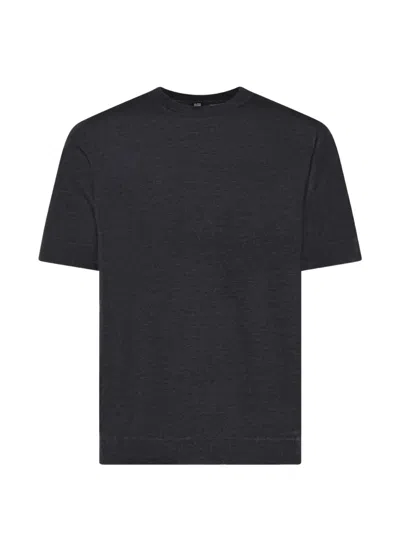 Alpha Studio Fine-knit Wool T-shirt In Grey