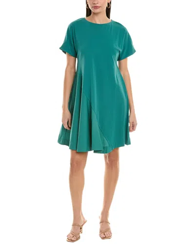 Alpha Studio Flare Panel A-line Dress In Green