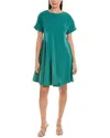 Alpha Studio Flare Panel A-line Dress In Green