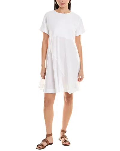 Alpha Studio Flare Panel A-line Dress In White