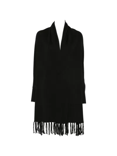 Alpha Studio Fringe-trim Cardigan In Black