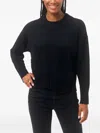 Alpha Studio Rundhals-pullover Mit Vordertasche In Black