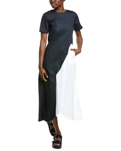 Alpha Studio Girocollo Maxi Dress In Blue