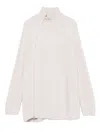 Alpha Studio High Neck Asymmetrical Zip Sweater In Multi