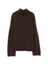 Alpha Studio High-neck Long-sleeve Sweater In Brown